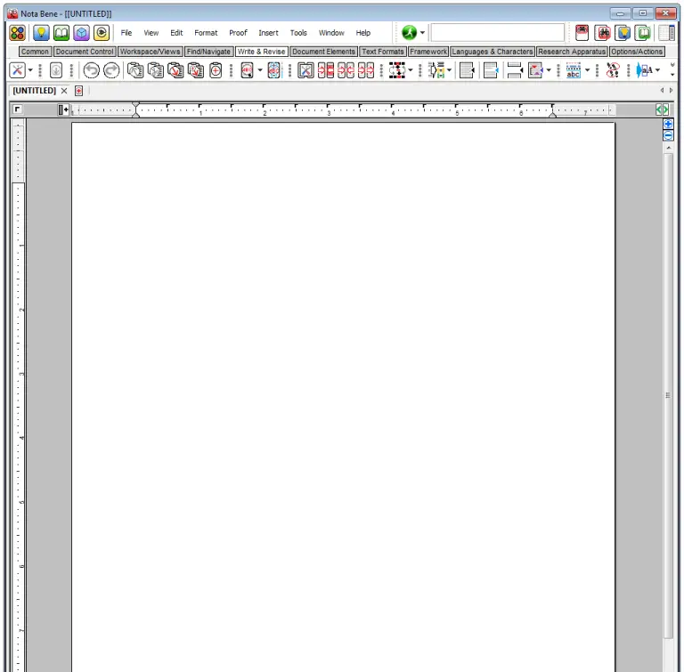 DEFAULT WORKING SCREEN w/ TABBED TOOLBAR